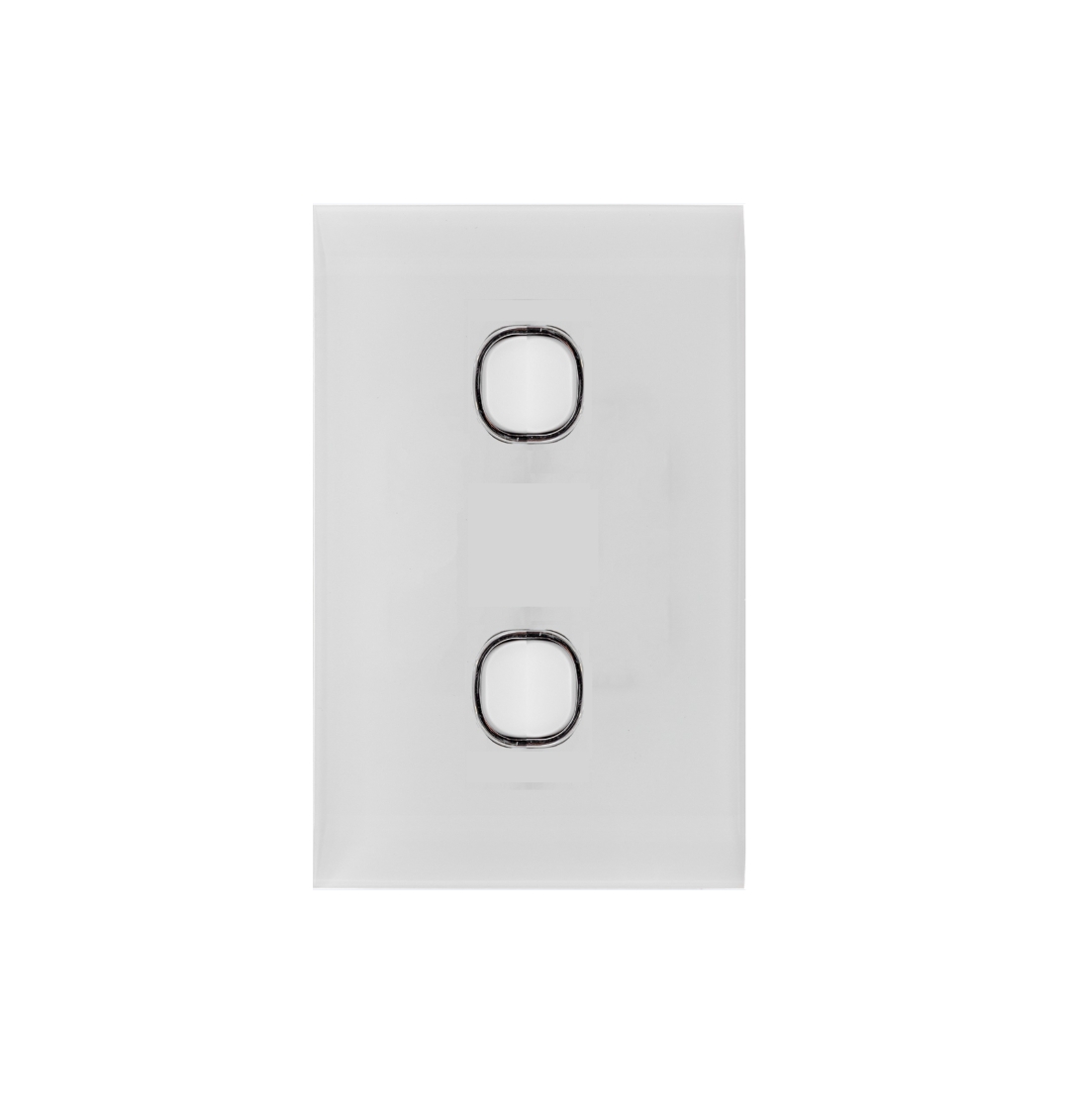 Prestige Two Gang Glass Faceplate PFB02