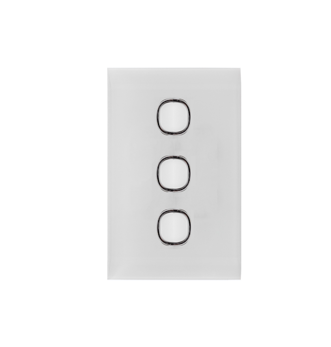 Prestige Three Gang Glass Faceplate PFB03