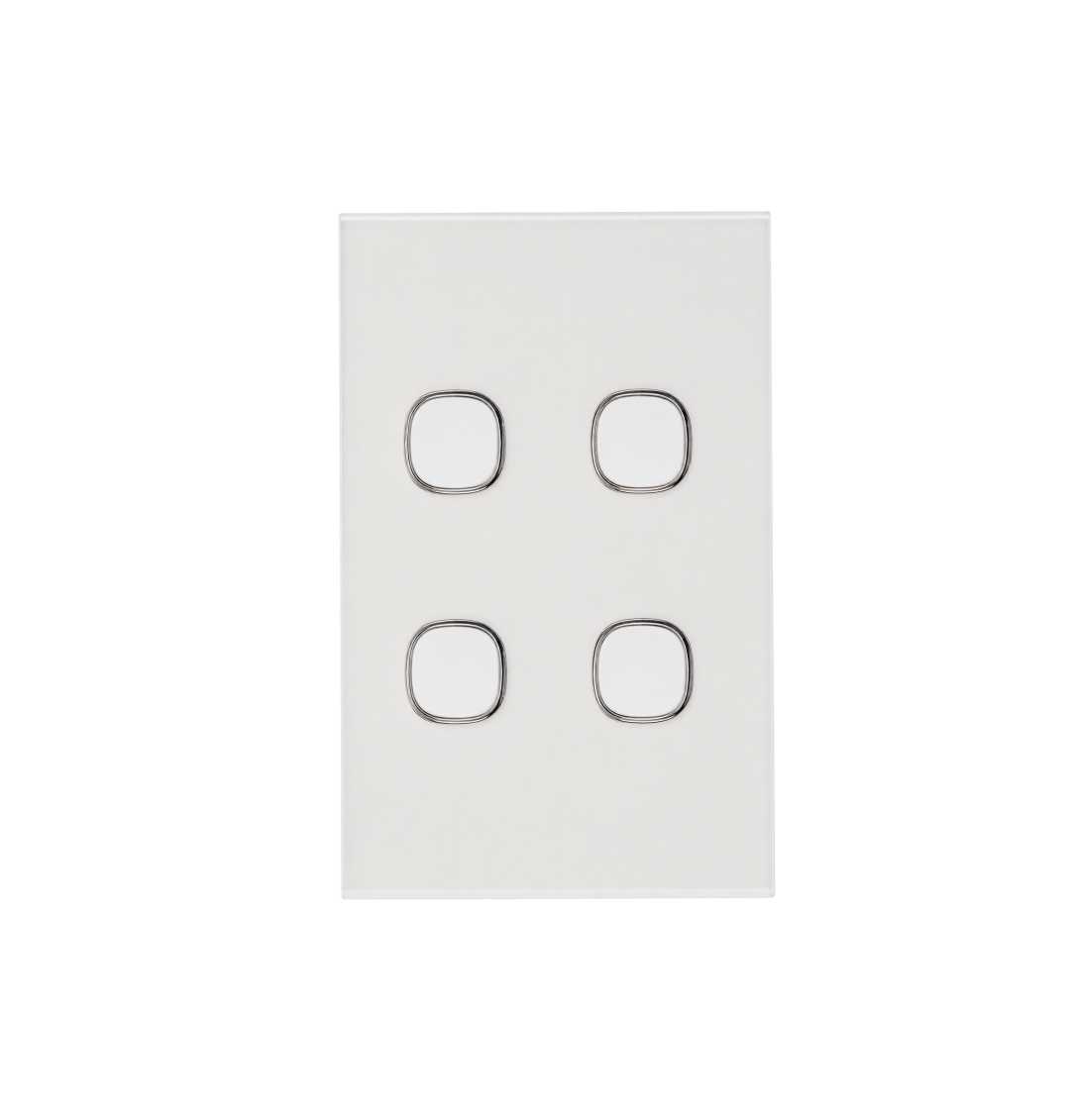 Prestige Four Gang Glass Faceplate PFB04