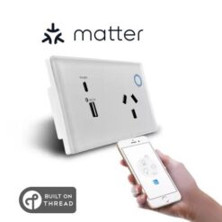 Matter Over Thread Certified One Gang Wall Power Outlet MS01P