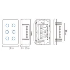 Alternative view of Premium Six Gang Matter Over Wi-Fi Certified Wall Switch MS06W