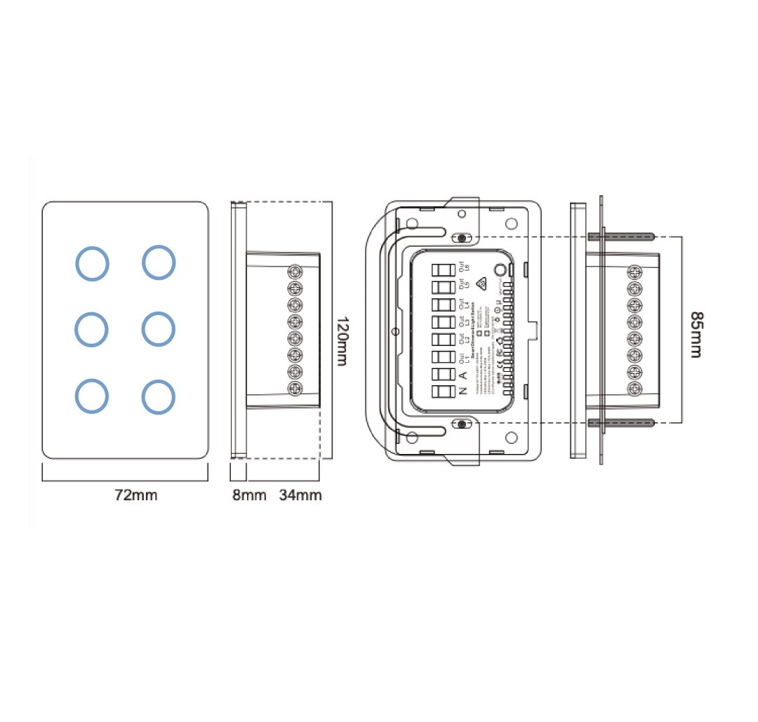 Premium Five Gang Matter Over Wi-Fi Certified Wall Switch MS05W - Image 5