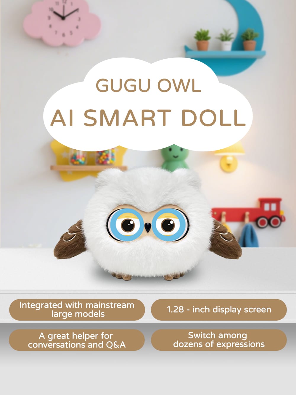 SmartSetup Wi-Fi ChatGPT Ai Powered Plush Toy (Owl) - Image 3