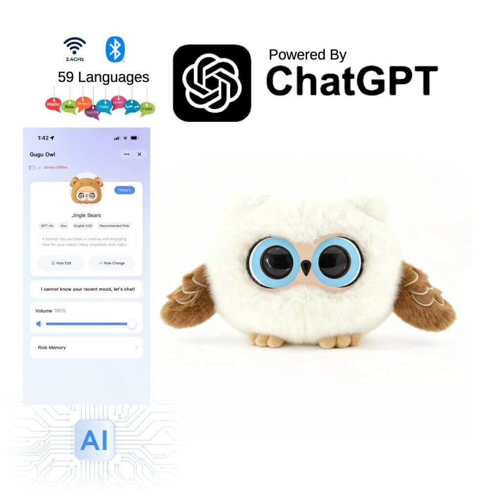 SmartSetup WiFi ChatGPT Ai Powered Plush Toy (Owl) SmartSetup