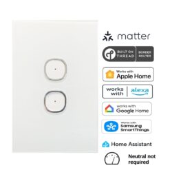 Prestige Two Gang Matter Over Thread Certified Wall Dimmer WD02