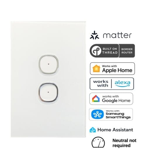 Prestige Two Gang Matter Over Thread Certified Wall Dimmer WD02