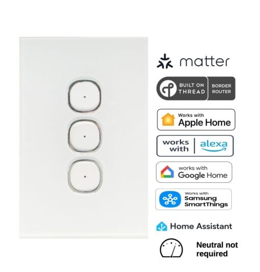 Prestige Three Gang Matter Over Thread Certified Wall Dimmer WD03