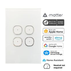 Prestige Four Gang Matter Over Thread Certified Wall Dimmer WD04