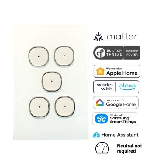 Prestige Five Gang Matter Over Thread Certified Wall Dimmer WD05