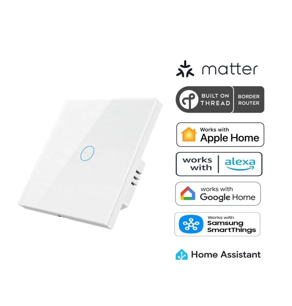 Matter Over Thread Certified One Gang Wall Switch MS01EU – SmartSetup