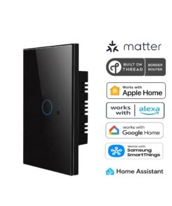 Matter Over Thread Certified One Gang Wall Switch Black MS01B