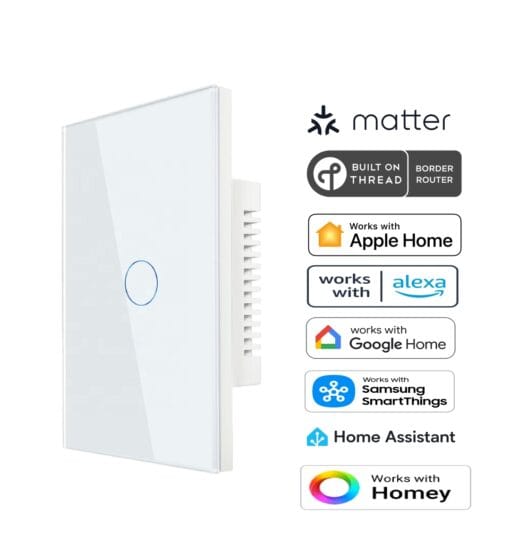 Premium One Gang Matter Over Thread Certified Wall Switch MS01
