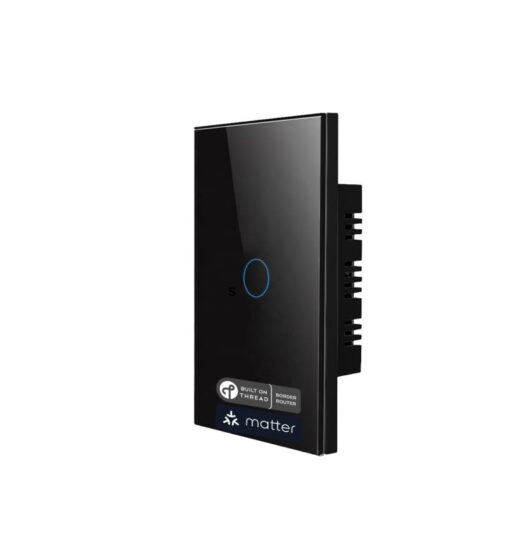 Matter Over Thread Certified One Gang Wall Switch Black MS01B - Image 2
