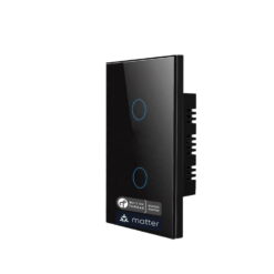 Alternative view of Premium Two Gang Matter Over Thread Certified Wall Switch Black MS0QDB