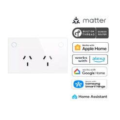Matter Over Thread Certified Two Gang Wall Power Outlet MS0QPW