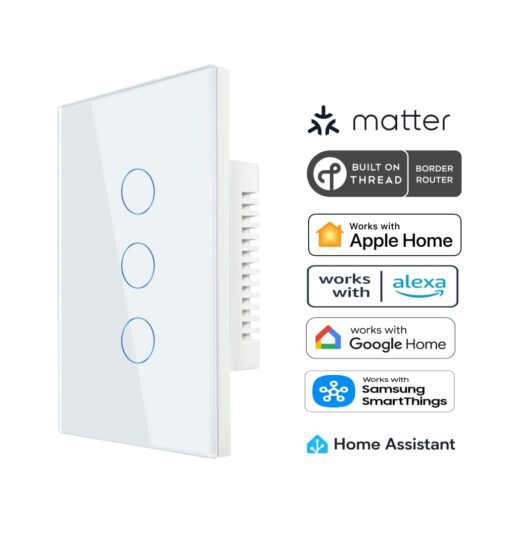 Matter Over Thread Certified Three Gang Wall Switch MS0QT