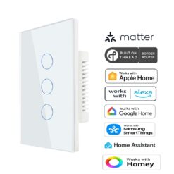 Premium Three Gang Matter Over Thread Certified Wall Switch MS0QTW