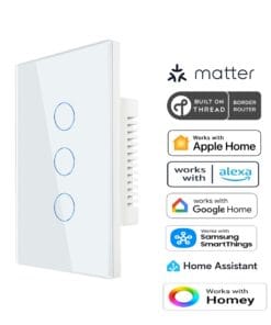 Premium Three Gang Matter Over Thread Certified Wall Switch MS0QT