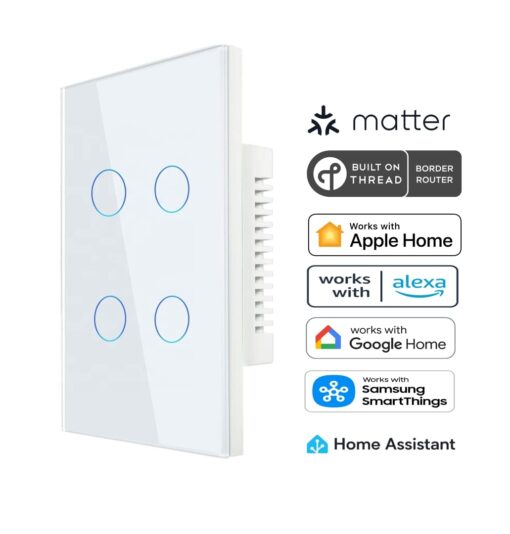 Matter Over Thread Certified Four Gang Wall Switch MS0Q