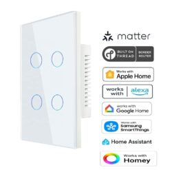 Premium Four Gang Matter Over Thread Certified Wall Switch MS0QW