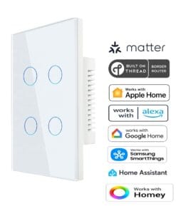 Premium Four Gang Matter Over Thread Certified Wall Switch MS0Q