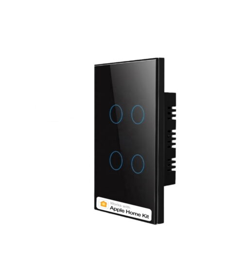 Homekit Wi-Fi 4 Gang Wall Switch WS04 BLACK