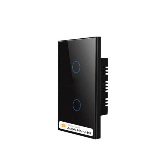 Homekit Wi-Fi 2 Gang Wall Switch WS0D Black