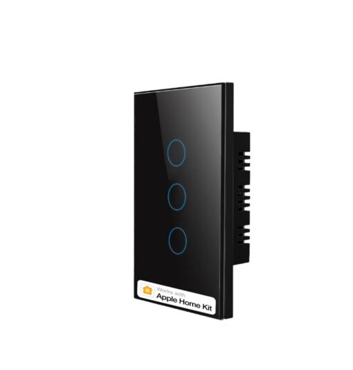 Smart Wi-Fi 3 Gang Wall Switch WS0T Black