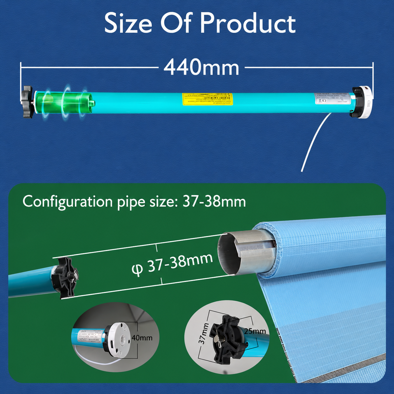 Matter Over Thread Smart Curtain Motor for 38mm Tube - Image 3