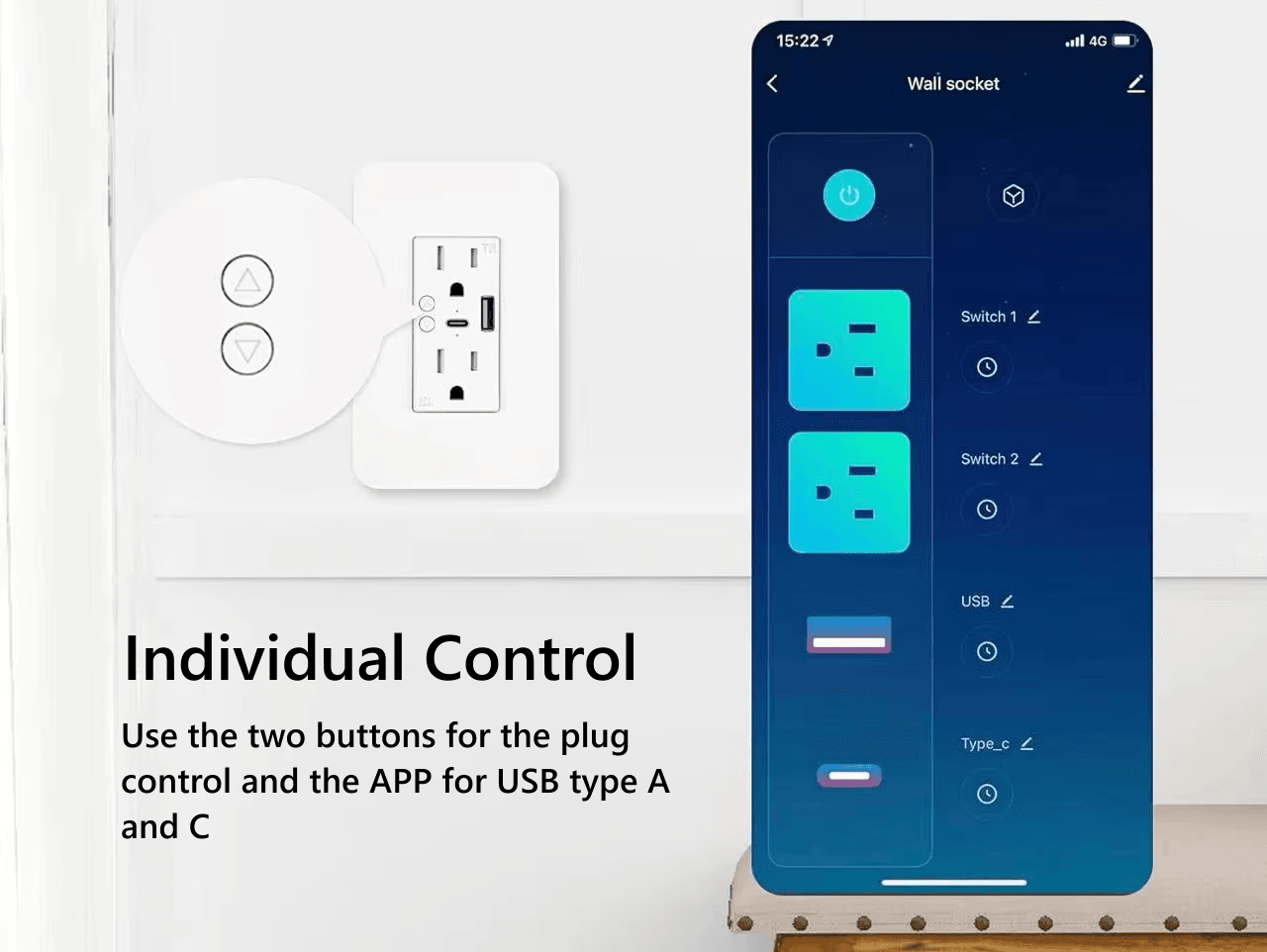 Matter Over Thread Certified Wall Outlet With USB A and C MS0QPUS - Image 8