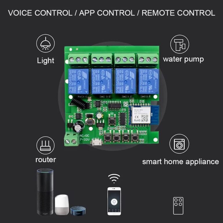 Matter Over Thread Smart Voltage Free Relay 4 Channel – SmartSetup