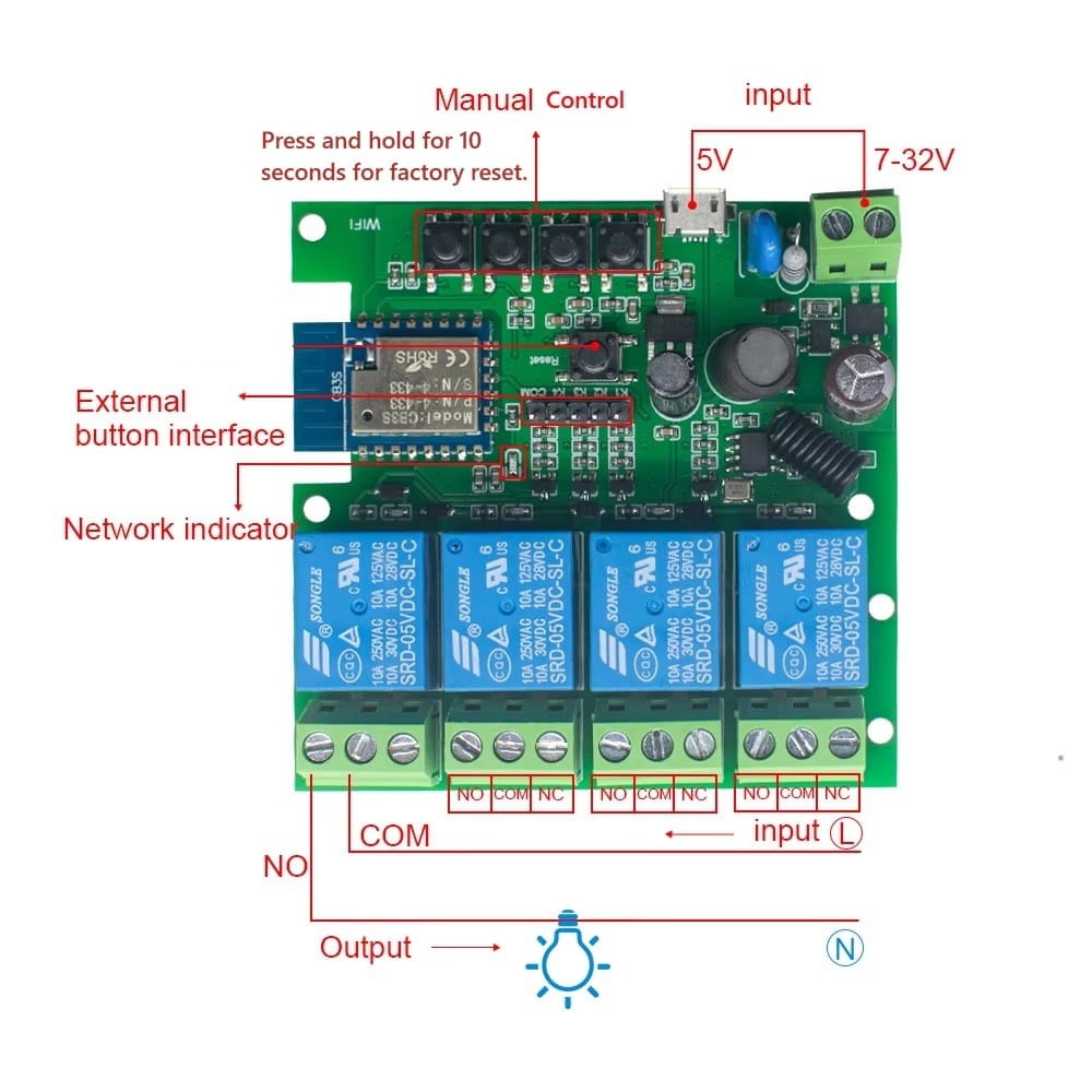 Matter Over Thread Smart Voltage Free Relay 4 Channel - Image 4