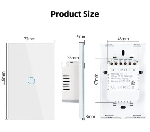 Matter Over Thread Certified Four Gang Wall Switch MS0Q - Image 3