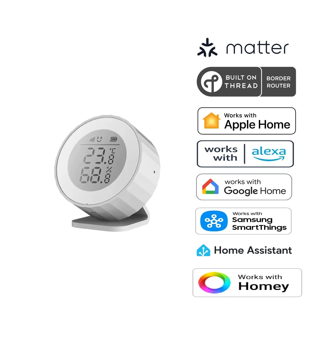 Matter Over Thread Smart Temperature & Humidity Sensor