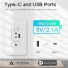 Matter Over Thread Certified Wall Outlet With USB A and C MS0QPUS - Image 3